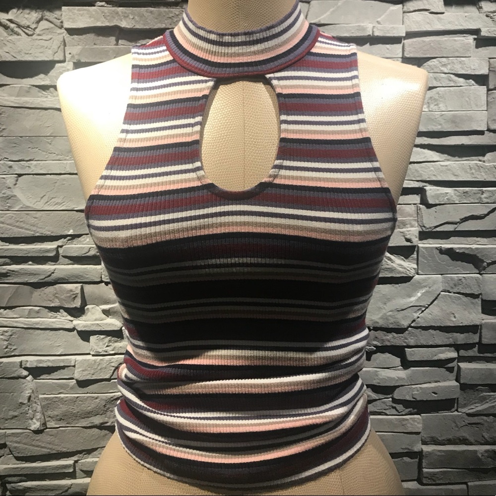 Striped cut off tee shirt